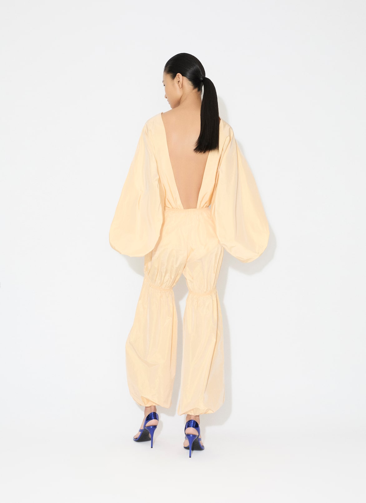 BLUSA TIPO BODY DE TAFETÁN ALAÏA AMARILLO BLUSA TIPO BODY DE TAFETÁN